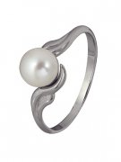 Кольца с жемчугом "Алмаз-Холдинг" Кольцо классическое из серебра c жемчугом