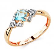 Широкие кольца Алмаз-Холдинг Кольцо классическое из золота с топазом swiss