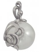 Подвески с жемчугом Подвеска классическая из серебра с жемчугом