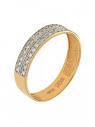  Кольцо классическое из золота c бриллиантами