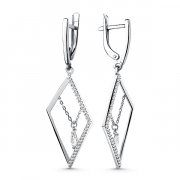 Серьги из серебра Серьги классические из серебра с фианитом