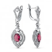  Серьги классические из серебра с фианитами