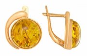 Серьги Серьги классические из золота с янтарём