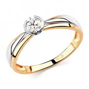 Кольца для женщин Алмаз-Холдинг Кольцо классическое из золота с бриллиантом