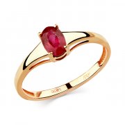 Тонкие кольца Алмаз-Холдинг Кольцо классическое из золота с рубином