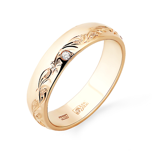 Обручальное  Кольцо из золота с фианитом