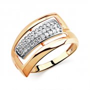 Широкие кольца Алмаз-Холдинг Кольцо классическое из золота с фианитом