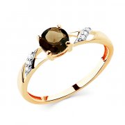 Кольца с цветными камнями Алмаз-Холдинг Кольцо классическое из золота с раухтопазом