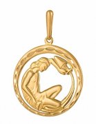 Подвески-знак зодиака Подвеска из золота Знак зодиака — Водолей без вставок