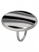  Кольцо классическое из серебра c эмалью