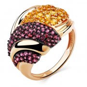 Кольца с цветными камнями Алмаз-Холдинг Кольцо классическое из золота с цитрином