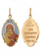  Иконка "Федоровская" из золота с эмалью