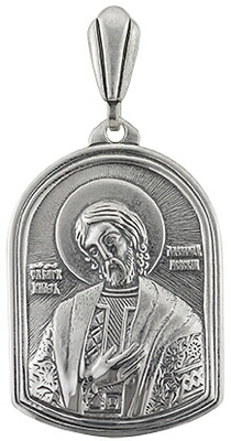 Иконка "Св.Князь Александр Невский" из серебра без вставок