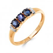 Тонкие кольца Алмаз-Холдинг Кольцо из золота с бриллиантами и сапфирами