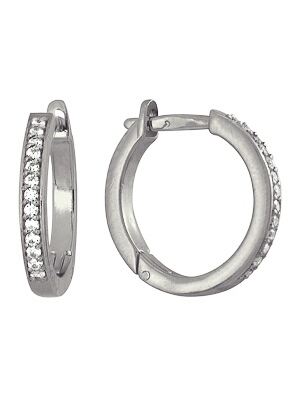 Серьги классические из серебра с фианитами