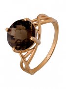  Кольцо классическое из золота c раухтопазом
