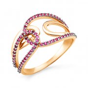 Кольца с рубинами Алмаз-Холдинг Кольцо классическое из золота с нанорубином