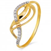  Кольцо классическое из золота с фианитом