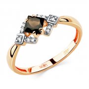 Широкие кольца Алмаз-Холдинг Кольцо классическое из золота с раухтопазом