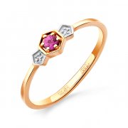 Кольца с рубинами Алмаз-Холдинг Кольцо классическое из золота с рубином
