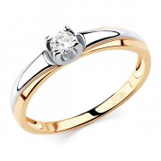 Кольца для женщин Алмаз-Холдинг Кольцо классическое из золота с бриллиантом