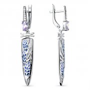 Серьги из серебра Серьги классические из серебра с фианитом