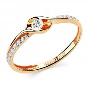 Тонкие кольца Алмаз-Холдинг Кольцо классическое из золота с бриллиантом