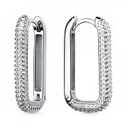 Серьги из серебра Серьги классические из серебра с фианитом