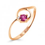 Кольца с рубинами Алмаз-Холдинг Кольцо классическое из золота с рубином