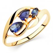 Широкие кольца Алмаз-Холдинг Кольцо классическое из золота с сапфиром гидротермальным