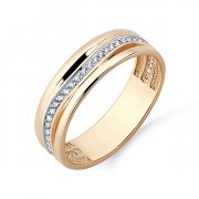 Кольца обручальные Алмаз-Холдинг Обручальное кольцо из серебра с фианитом