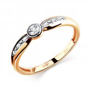 Кольца из комбинированного золота Алмаз-Холдинг Кольцо классическое из золота с бриллиантом