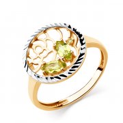 Кольца с цветными камнями Алмаз-Холдинг Кольцо из золота с хризолитами