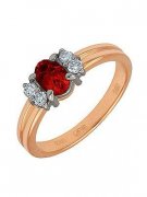 Кольца с рубинами Алмаз-Холдинг Кольцо классическое из золота с бриллиантом