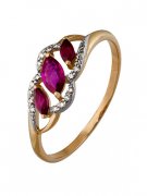 Кольца с рубинами Алмаз-Холдинг Кольцо классическое из золота с бриллиантом