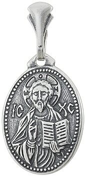 Иконка "Господь Вседержитель" из серебра без вставок
