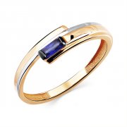 Тонкие кольца Алмаз-Холдинг Кольцо классическое из золота с сапфиром гидротермальным