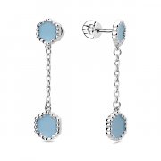 Серьги из серебра Серьги-пусеты из серебра с эмалью