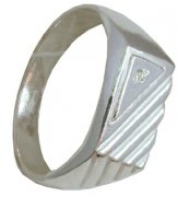 Печатки Алмаз-Холдинг Кольцо классическое из серебра с фианитом
