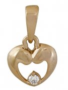 Подвески-валентинки Подвеска классическая из золота с бриллиантом