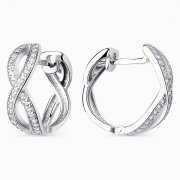  Серьги классические из серебра с фианитом