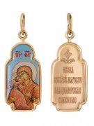  Иконка "Владимирская" из золота с эмалью