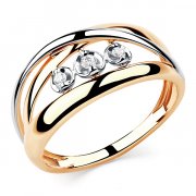 Кольца для женщин Алмаз-Холдинг Кольцо классическое из золота с фианитом