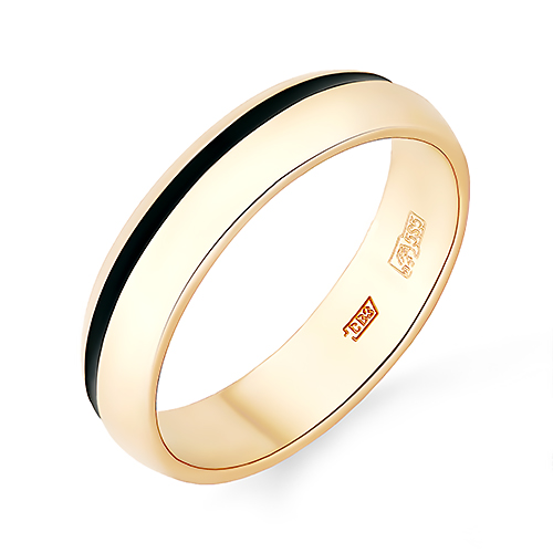 Обручальное  Кольцо из золота с эмалью