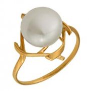 Кольца с жемчугом "Алмаз-Холдинг" Кольцо классическое из золота c жемчугом