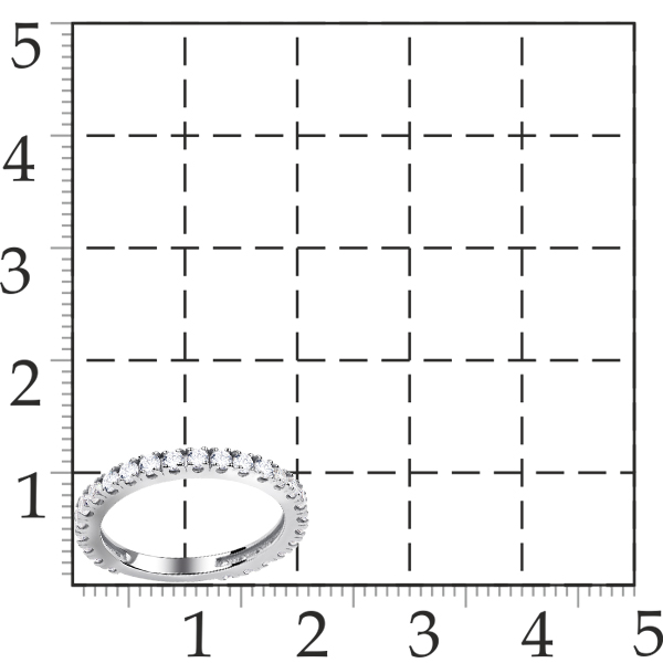 Кольцо классическое из серебра c фианитами