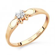 Кольца из желтого золота Алмаз-Холдинг Кольцо классическое из золота с бриллиантом