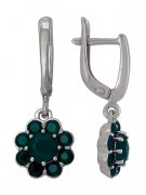 Серьги Серьги классические из серебра с агатами