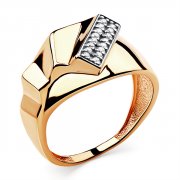 Широкие кольца Алмаз-Холдинг Кольцо классическое из золота с фианитом
