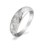 Кольца с эмалью Алмаз-Холдинг Кольцо классическое из серебра c эмалью и фианитами